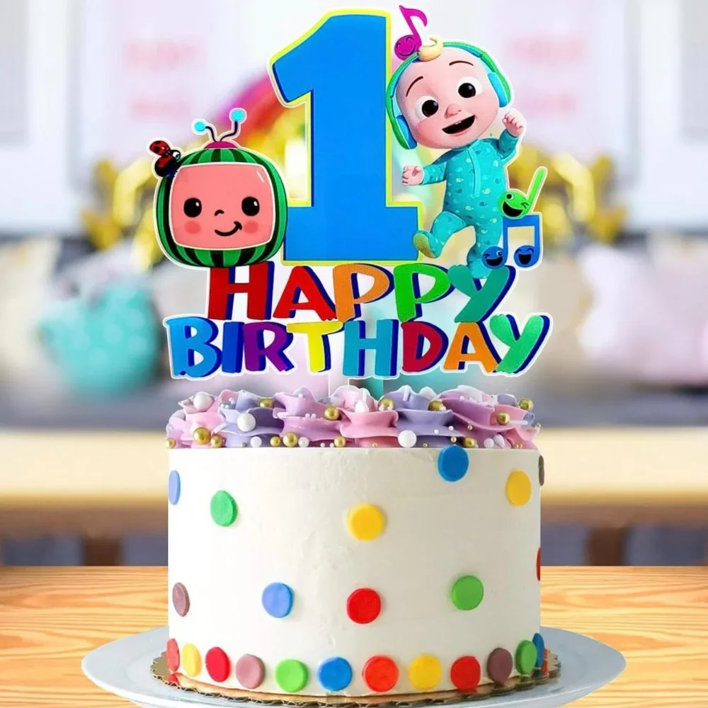NIP! Large Cake Topper Baby's First 1st Birthday Happy. Too Cute!!